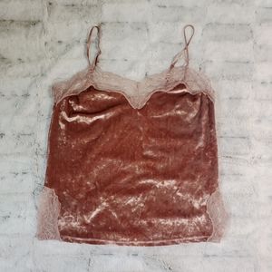 LAUREN CONRAD Velour Lace Tank Top